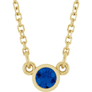 Lab-Grown Emerald Round Solitaire Necklace in 14K Gold, Sterling Silver & Platinum