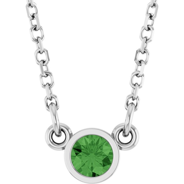 14K Gold Natural Diamond Solitaire Necklace
