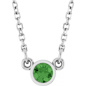 14K Gold Natural Diamond Solitaire Necklace