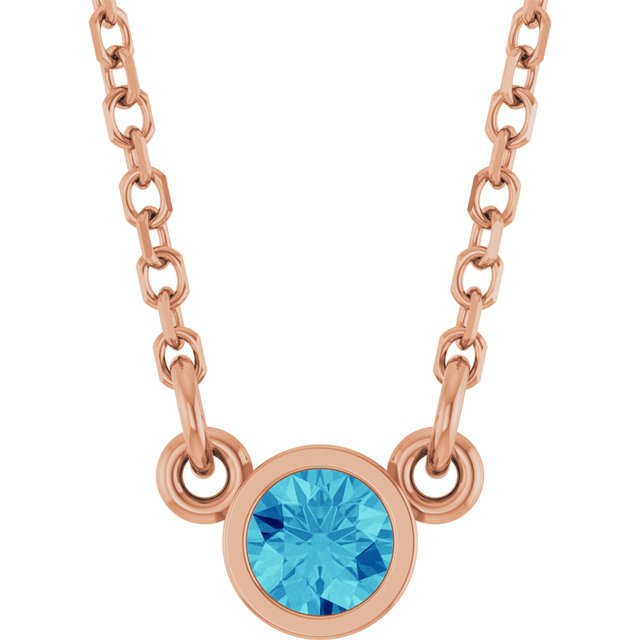 14K Gold Natural Diamond Solitaire Necklace