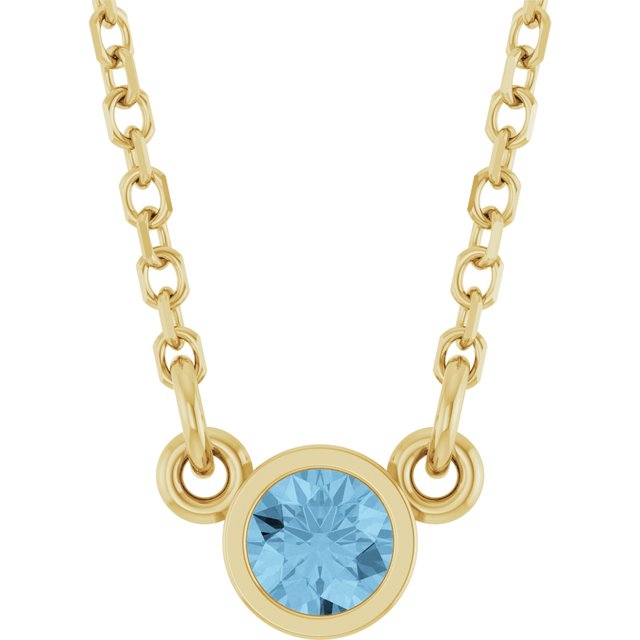 14K Gold Natural Diamond Solitaire Necklace