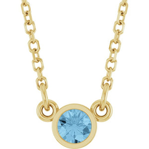 14K Gold Natural Diamond Solitaire Necklace
