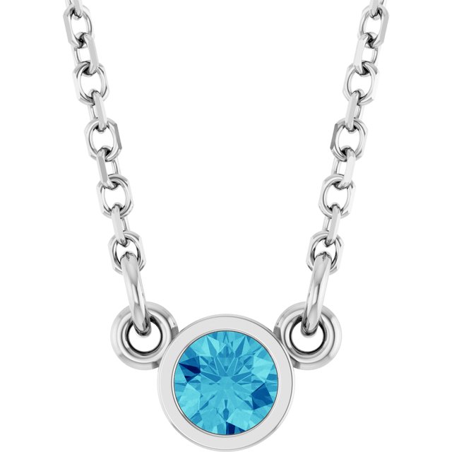 14K Gold Natural Diamond Solitaire Necklace