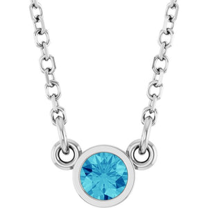14K Gold Natural Diamond Solitaire Necklace
