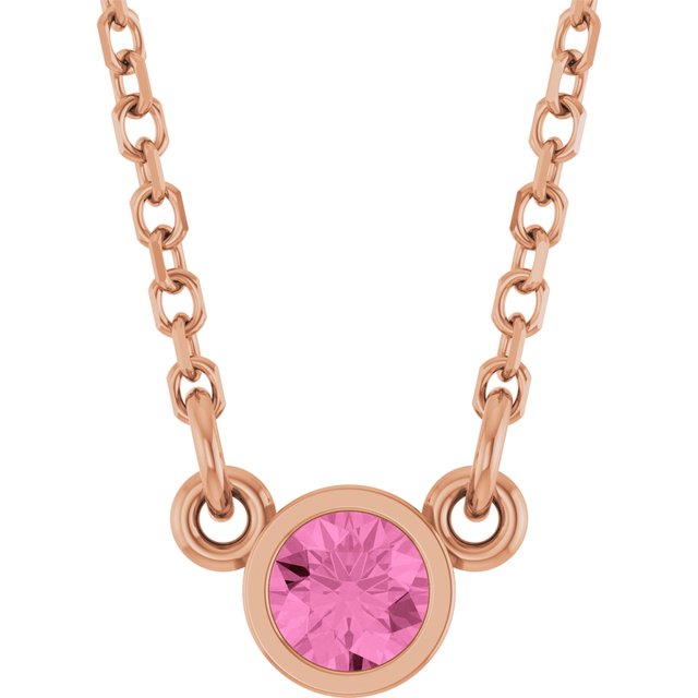 14K Gold Natural Diamond Solitaire Necklace