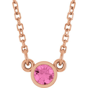 14K Gold Natural Diamond Solitaire Necklace