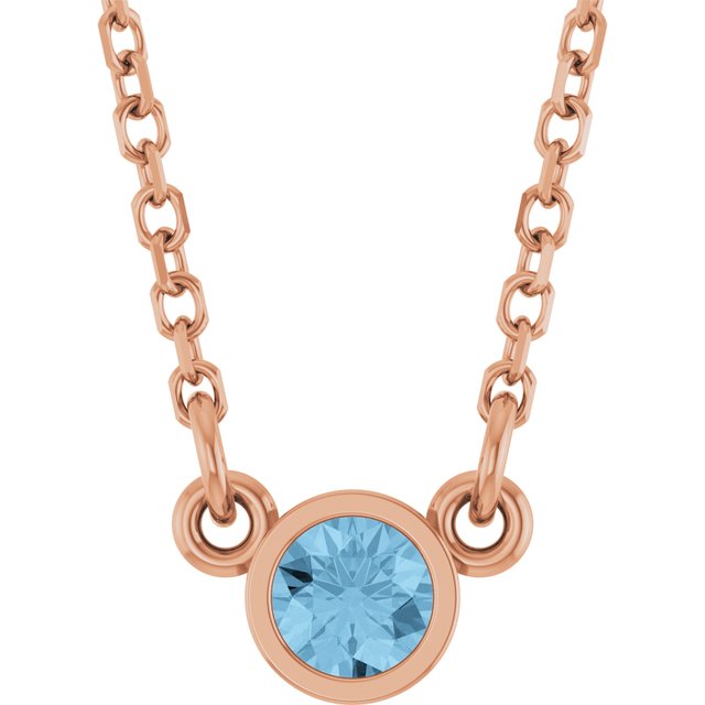 14K Gold Natural Diamond Solitaire Necklace