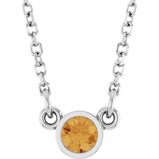14K Gold Natural Diamond Solitaire Necklace