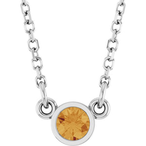 14K Gold Natural Diamond Solitaire Necklace
