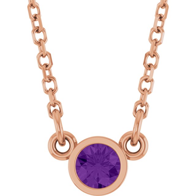 14K Gold Natural Diamond Solitaire Necklace