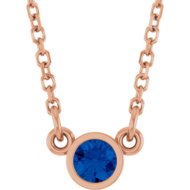 Lab-Grown Emerald Round Solitaire Necklace in 14K Gold, Sterling Silver & Platinum