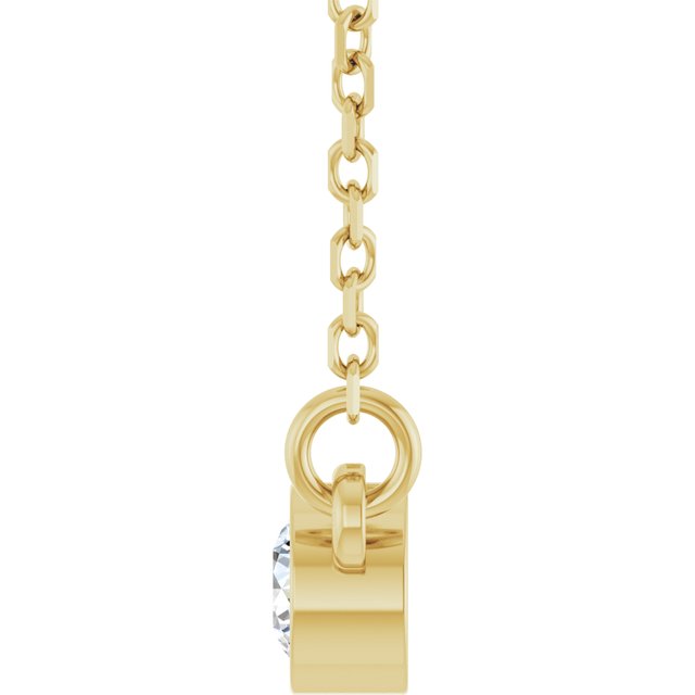 14K Gold Natural Diamond Solitaire Necklace