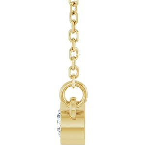 14K Gold Natural Diamond Solitaire Necklace