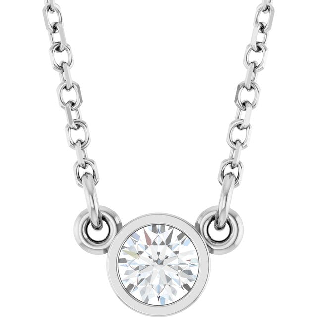 14K Gold Solitaire Necklace - Options Available