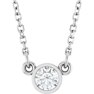 14K Gold Solitaire Necklace - Options Available