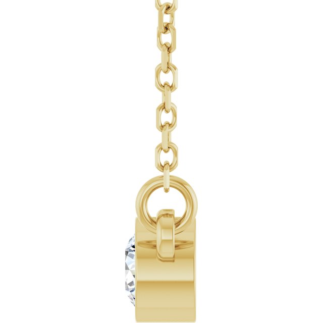 14K Yellow Gold 18" Lab-Grown Diamond 1/10 CT Solitaire Necklace