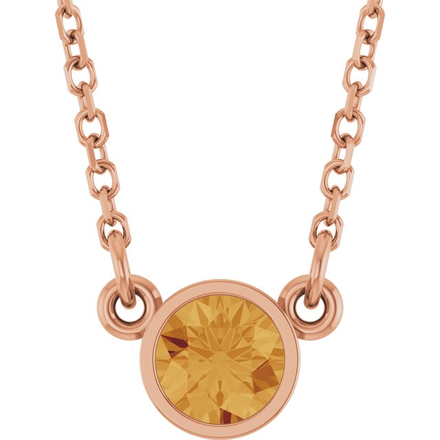 14K Gold, Silver & Platinum Natural Mozambique Garnet Solitaire Necklace - Options Available