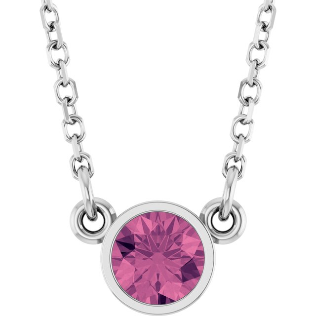 14K Gold, Silver & Platinum Natural Mozambique Garnet Solitaire Necklace - Options Available