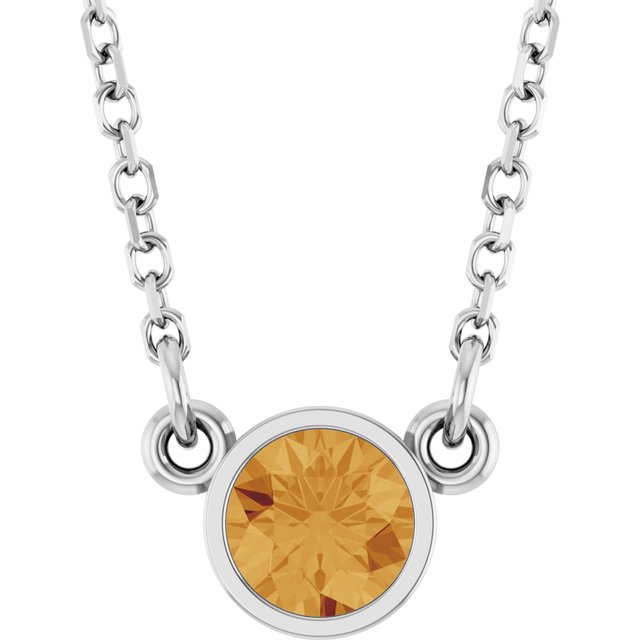 14K Gold Natural Diamond Solitaire Necklace