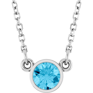 14K Gold, Silver & Platinum Natural Mozambique Garnet Solitaire Necklace - Options Available