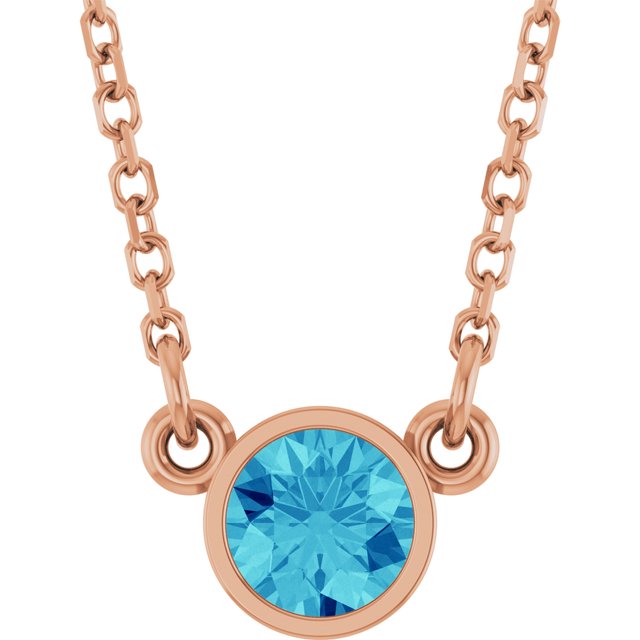 14K Gold, Silver & Platinum Natural Mozambique Garnet Solitaire Necklace - Options Available