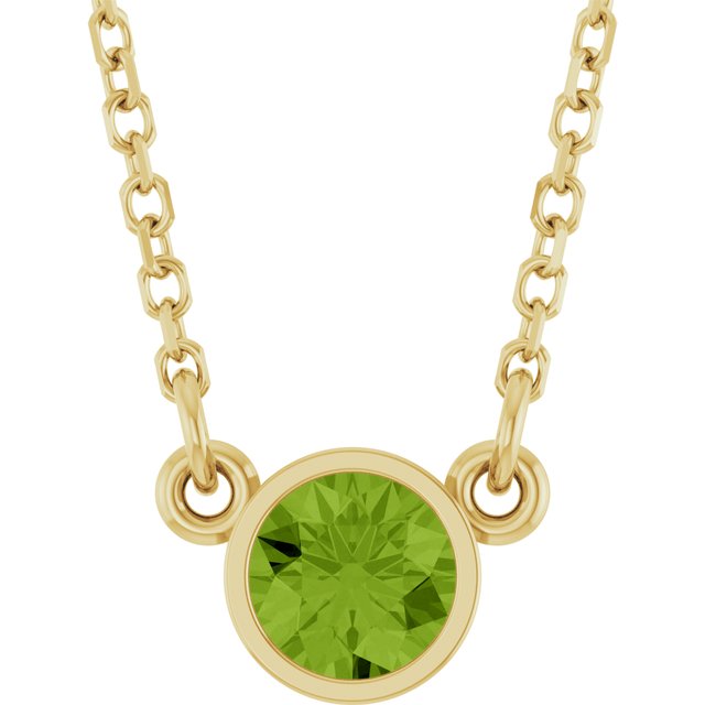 14K Gold Natural Diamond Solitaire Necklace