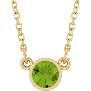 14K Gold Natural Diamond Solitaire Necklace