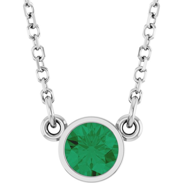14K Gold Natural Diamond Solitaire Necklace