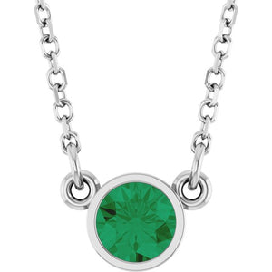 14K Gold Natural Diamond Solitaire Necklace