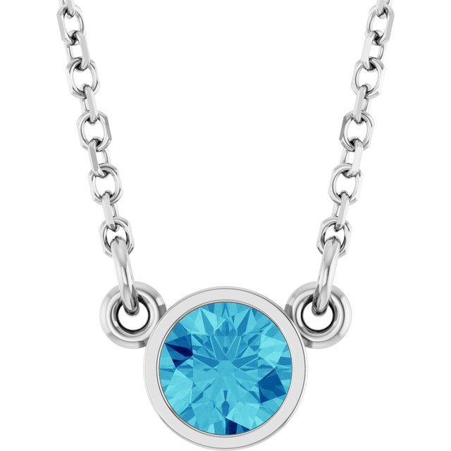 14K Gold Natural Diamond Solitaire Necklace