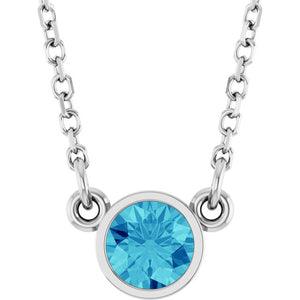 14K Gold Natural Diamond Solitaire Necklace