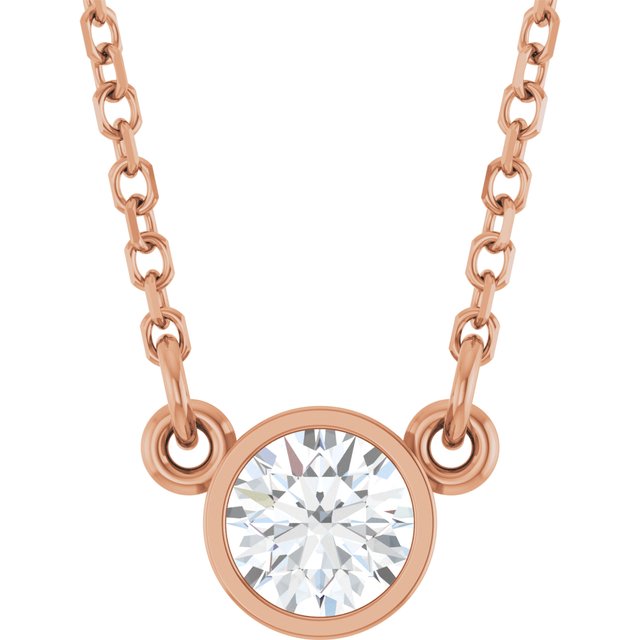 14K Yellow Gold 18" Lab-Grown Diamond 1/10 CT Solitaire Necklace