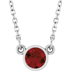 14K Gold Natural Diamond Solitaire Necklace