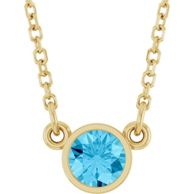 14K Gold Natural Diamond Solitaire Necklace