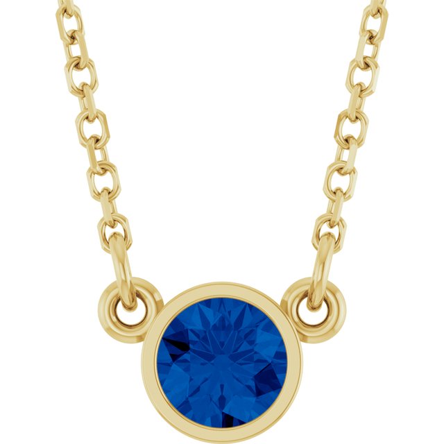 14K Gold Natural Diamond Solitaire Necklace