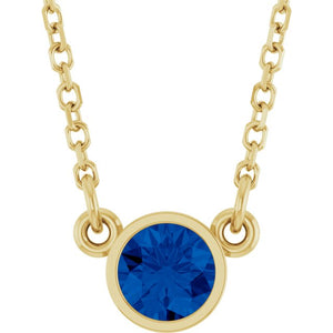 14K Gold Natural Diamond Solitaire Necklace