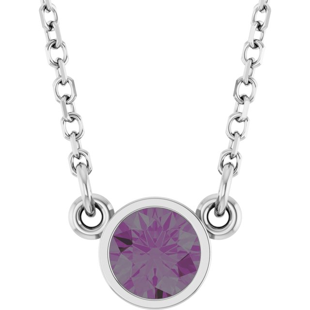 14K Gold, Silver & Platinum Natural Mozambique Garnet Solitaire Necklace - Options Available