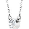 14K Gold, 18 in Natural Diamond 1/10 CT Solitaire Necklace