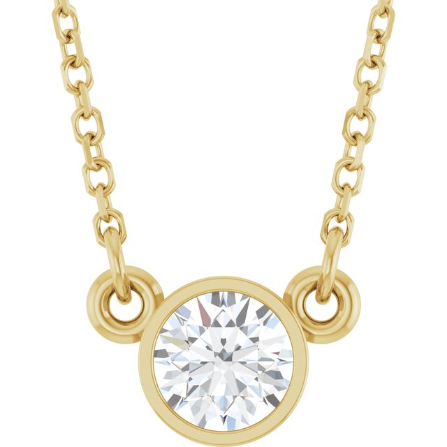 1/3 CTW Lab-Grown Diamond Round Solitaire Necklace in 14K Gold