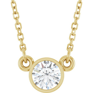 1/3 CTW Lab-Grown Diamond Round Solitaire Necklace in 14K Gold