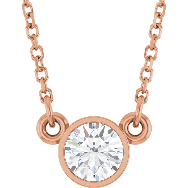 14K Yellow Gold 18" Lab-Grown Diamond 1/10 CT Solitaire Necklace