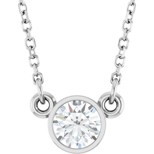 1/3 CTW Lab-Grown Diamond Round Solitaire Necklace in 14K Gold
