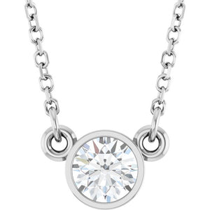 1/3 CTW Lab-Grown Diamond Round Solitaire Necklace in 14K Gold