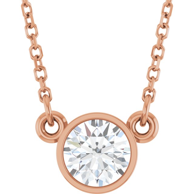 14K Yellow Gold 18" Lab-Grown Diamond 1/10 CT Solitaire Necklace