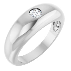 14K Gold Natural Diamond Dome Ring - Options Available