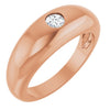 14K Rose Gold 1/4 CT Natural Diamond Elegance Dome Ring