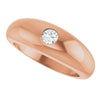 14K Rose Gold 1/4 CT Natural Diamond Elegance Dome Ring