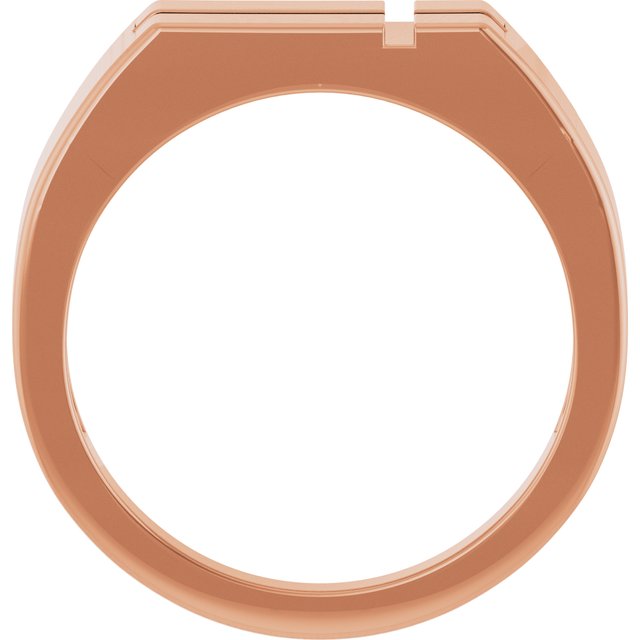 14K Rose Gold Rectangle Cross Signet Ring