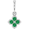 14K White Gold Lab-Grown Emerald Four Stone Pendant