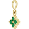 14K White Gold Lab-Grown Emerald Four Stone Pendant